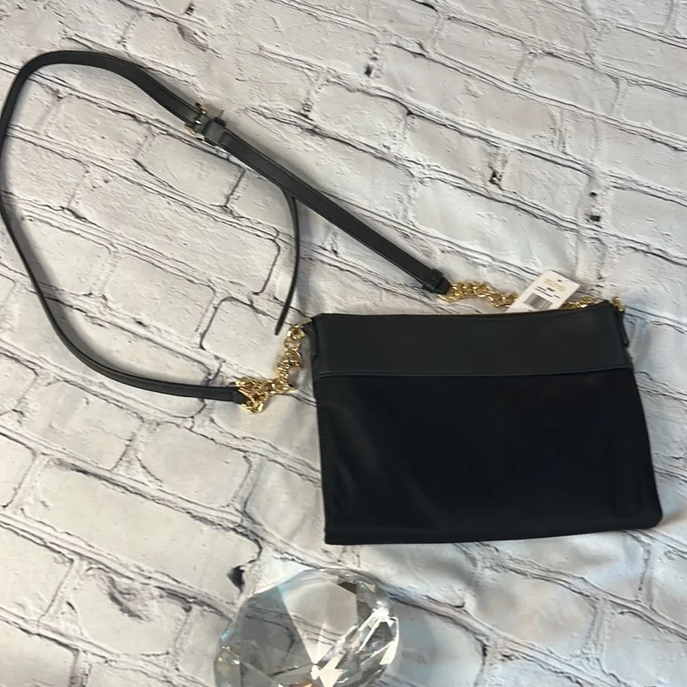 * Michael Kors, black Crossbody with gold stud and chain detail - Picture 10 of 11